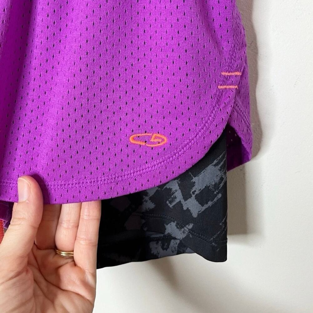 C9 Champion Women’s Duo-Dry Athletic Shorts XS Biker Purple & Black Camo Print - Picture 4 of 6